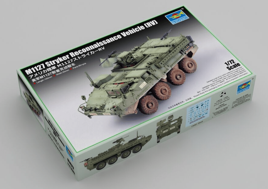 Trumpeter 1/72 M1127 Stryker Reconnaissance Vehicle (RV) Plastic Model Kit [07422] - Hobbytech Toys