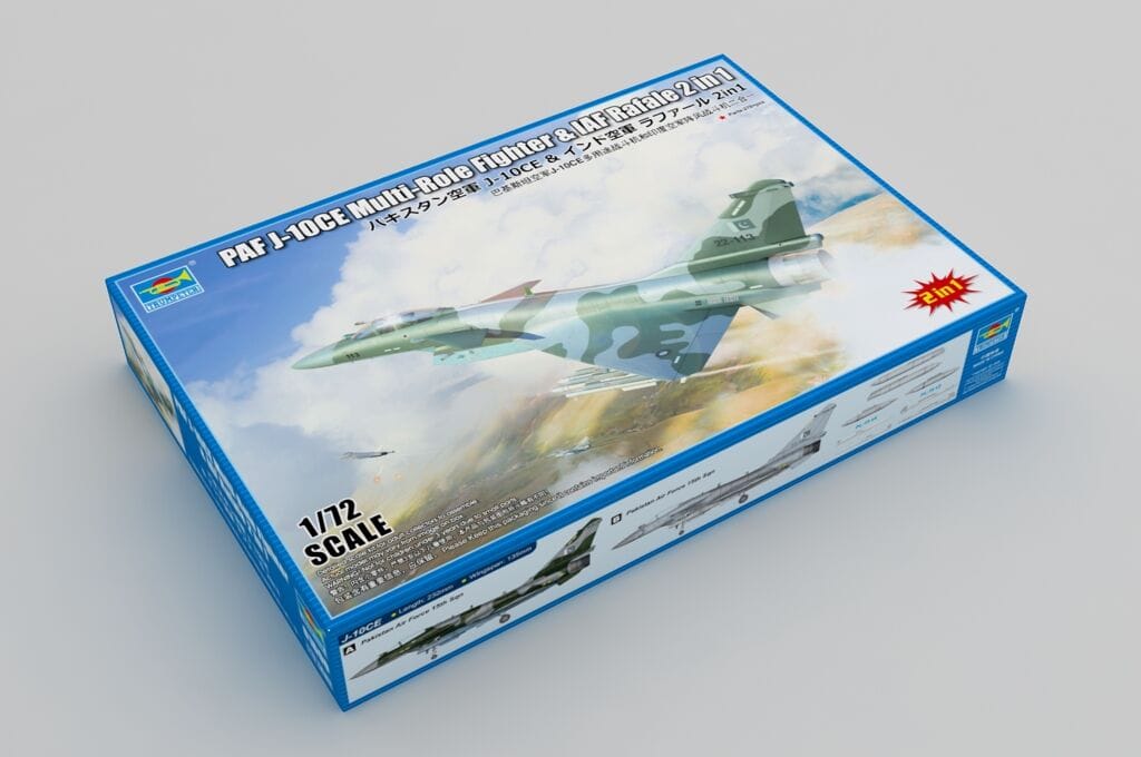 Trumpeter 1/72 PAF J-10CE Multi-Role Fighter & IAF Rafale 2 in 1 Plastic Model Kit [01690]