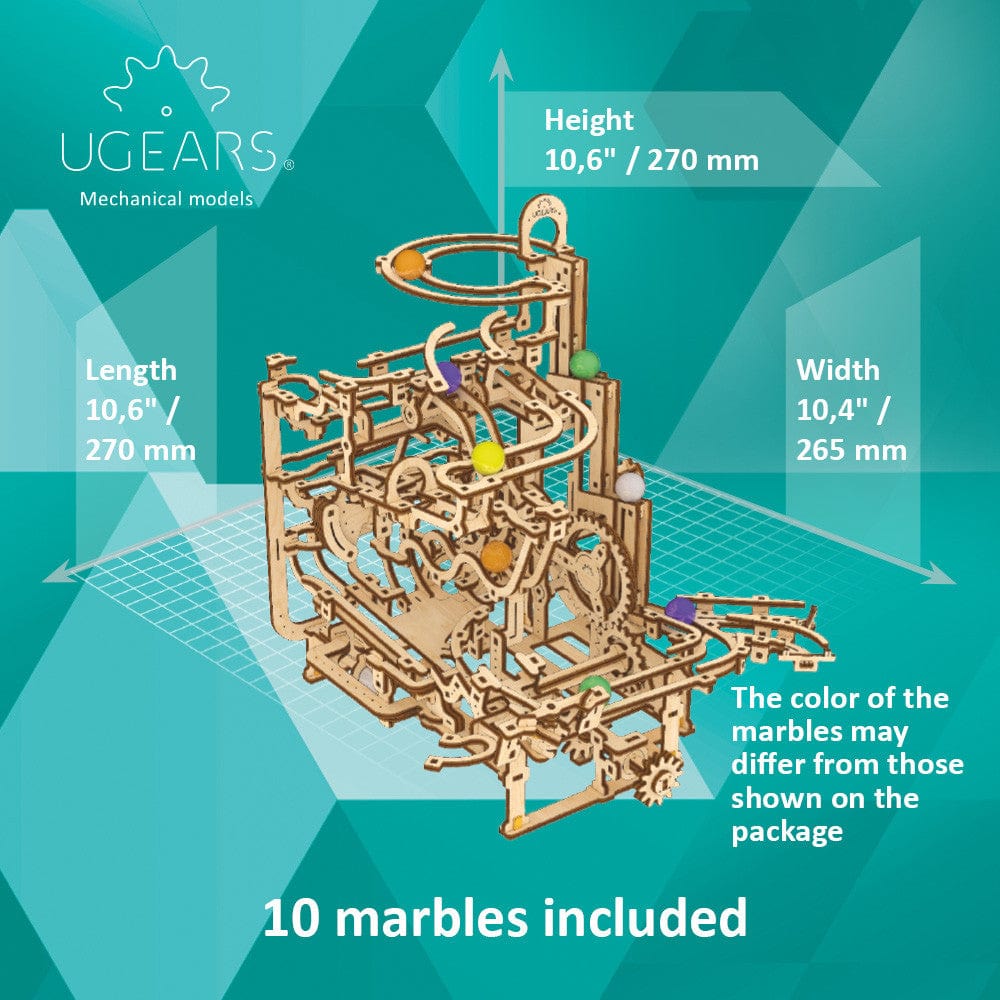 UGears 70170 Marble Run Tiered Hoist Wooden Model Kit - Hobbytech Toys