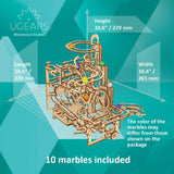 UGears 70170 Marble Run Tiered Hoist Wooden Model Kit - Hobbytech Toys