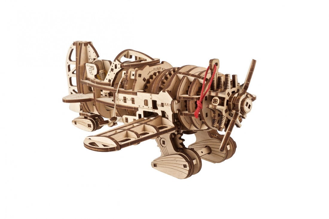 Ugears 70183 Mad Hornet Airplane Wooden Model Kit - Hobbytech Toys
