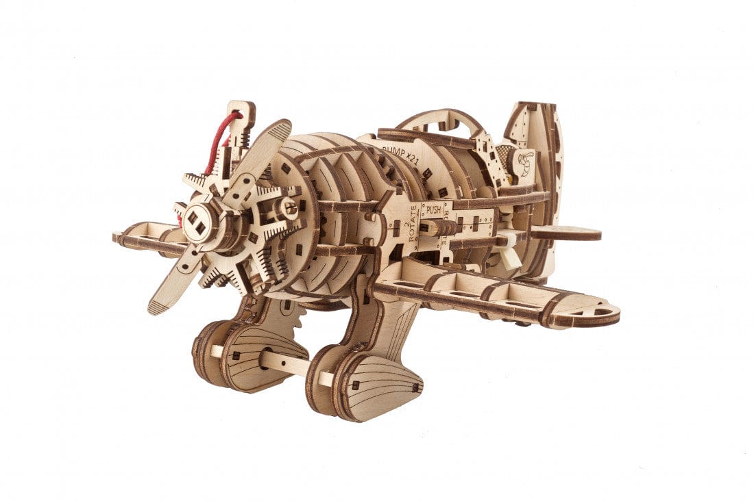 Ugears 70183 Mad Hornet Airplane Wooden Model Kit - Hobbytech Toys