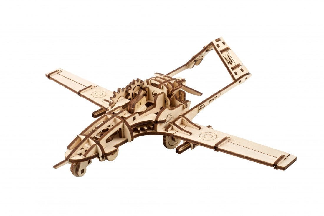 Ugears 70189 Bayraktar TB2 Combat Drone Wooden Model Kit - Hobbytech Toys