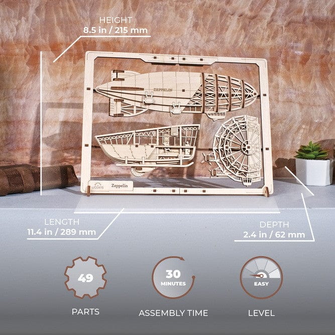 UGears 70208 Zeppelin 2.5D Wooden Puzzle - Hobbytech Toys