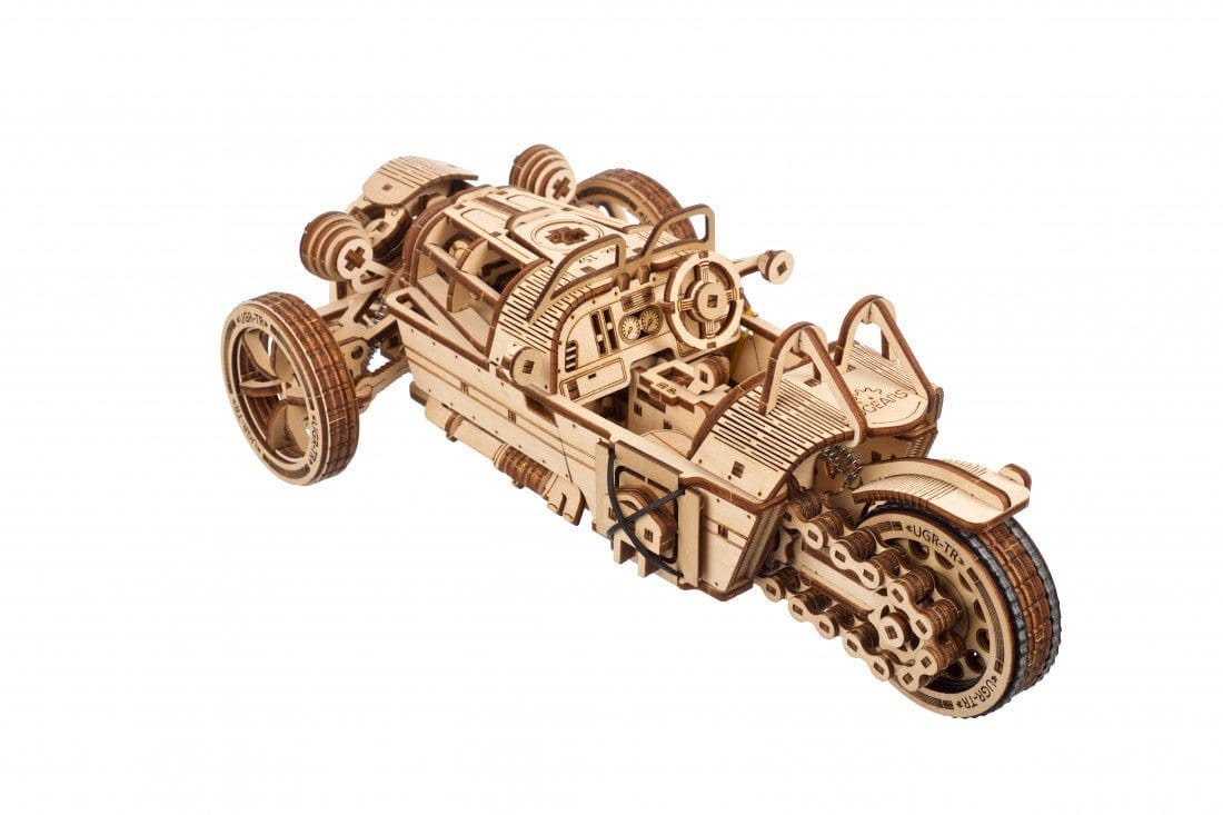 Ugears 70216 Three - Wheeler UGR - S Wooden Model Kit - Hobbytech Toys