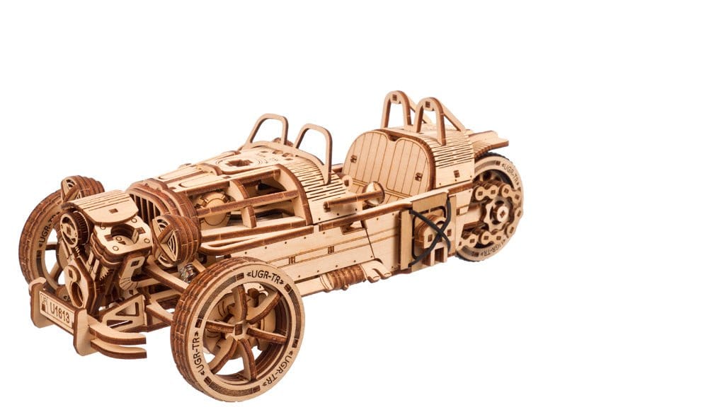Ugears 70216 Three - Wheeler UGR - S Wooden Model Kit - Hobbytech Toys