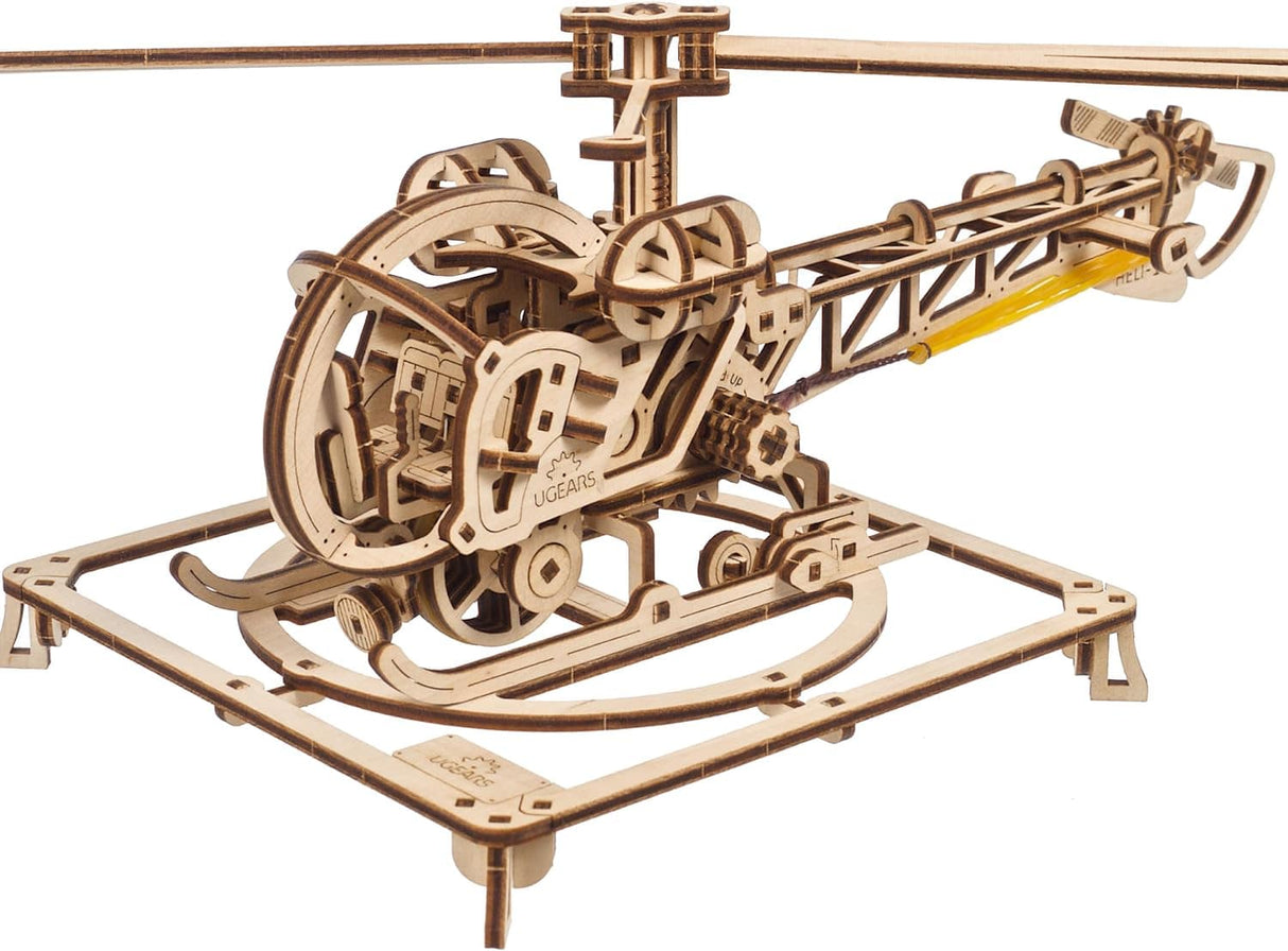 UGears 70225 Mini Helicopter Wooden Model Kit - Hobbytech Toys