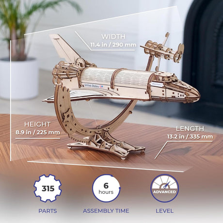 UGears 70227 NASA Space Shuttle Discovery Wooden Model Kit - Hobbytech Toys