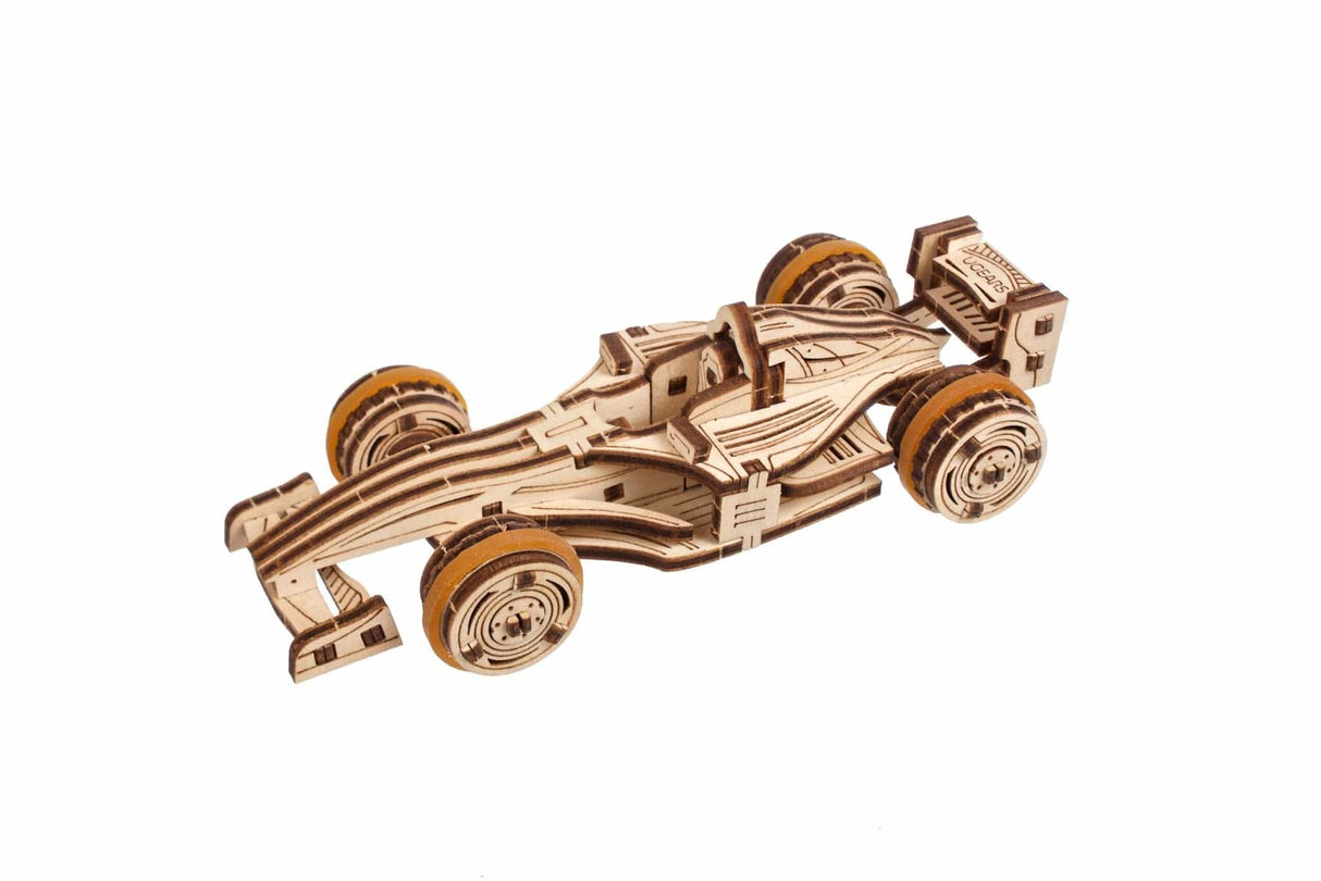Ugears Compact Racer Wooden Kit [70252] - Hobbytech Toys