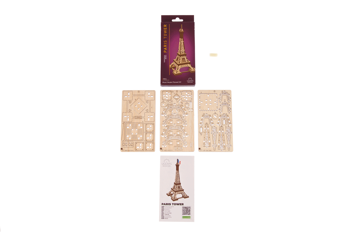 Ugears Eiffel Tower Paris Wooden Kit [70249] - Hobbytech Toys