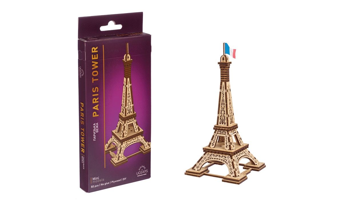 Ugears Eiffel Tower Paris Wooden Kit [70249] - Hobbytech Toys