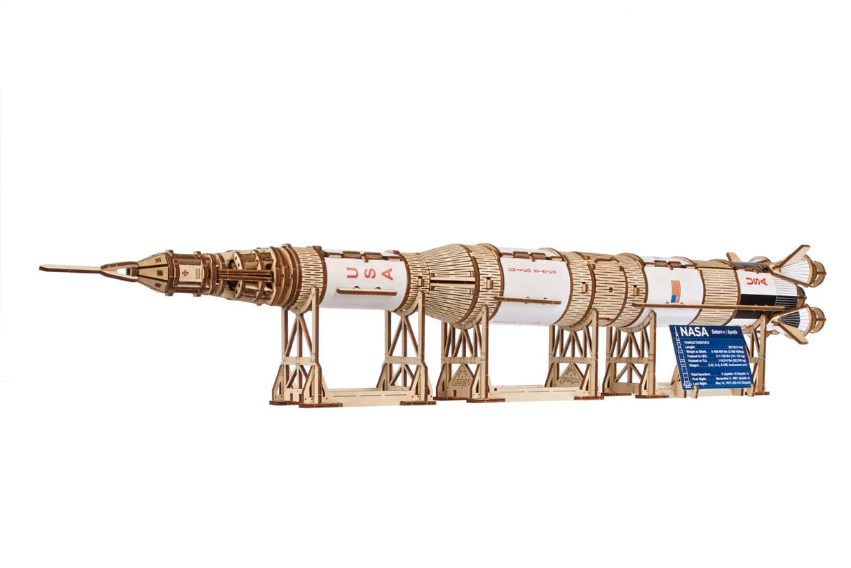 Ugears NASA Saturn V Rocket Wooden Kit [70257] - Hobbytech Toys