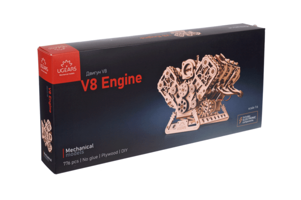 Ugears V8 Engine Wooden Model Kit [70264] - Hobbytech Toys