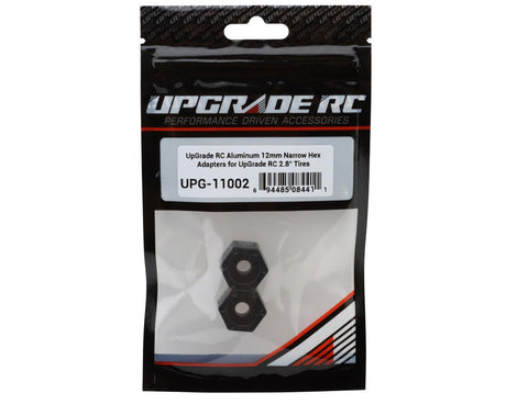 UpGrade RC Aluminum 12mm Hex Adapters for UpGrade RC 2.8" Wheels (Black) (2) (Narrow) - Hobbytech Toys
