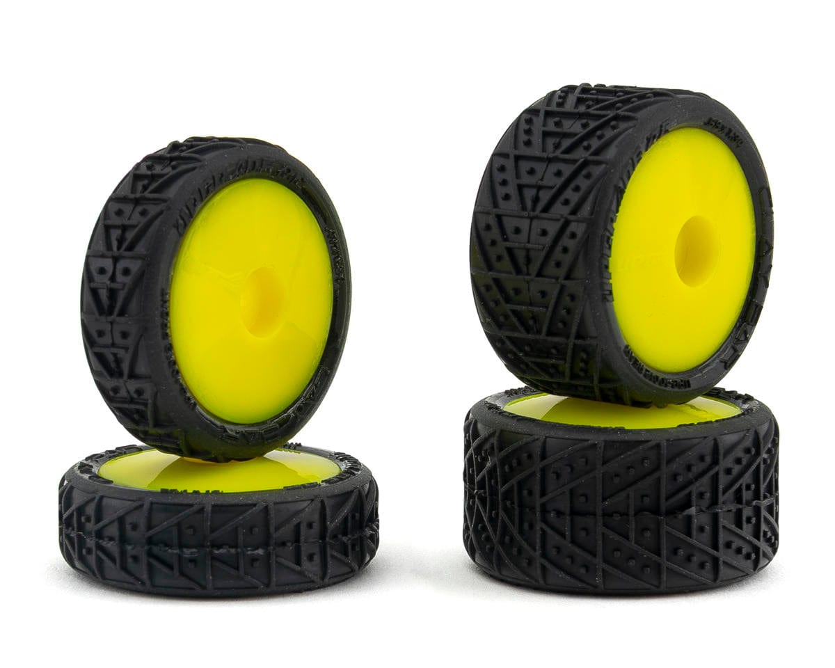 UpGrade RC Clay Bar Pre-Mounted Front and Rear Clay Tires for Losi Micro-B (Yellow)