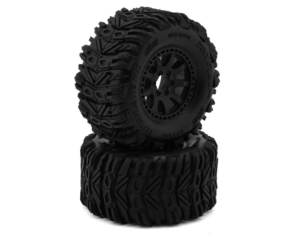UpGrade RC Dirt Claw 2.2" Pre-Mounted BELTED Tires for Traxxas Mini Maxx (2)