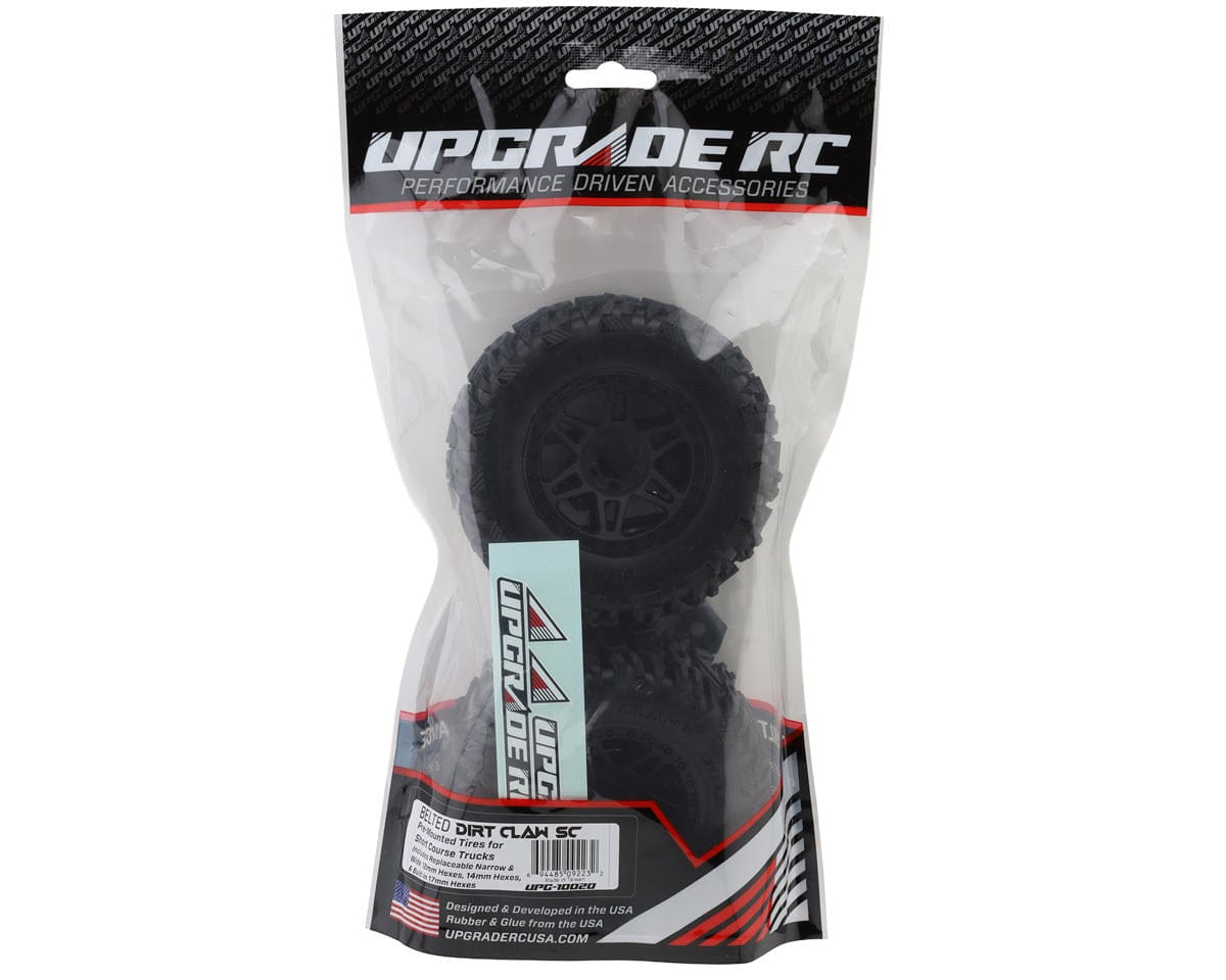 UpGrade RC Dirt Claw SC 2.2/3.0" Pre-Mounted BELTED Short Course Truck Tires (2)