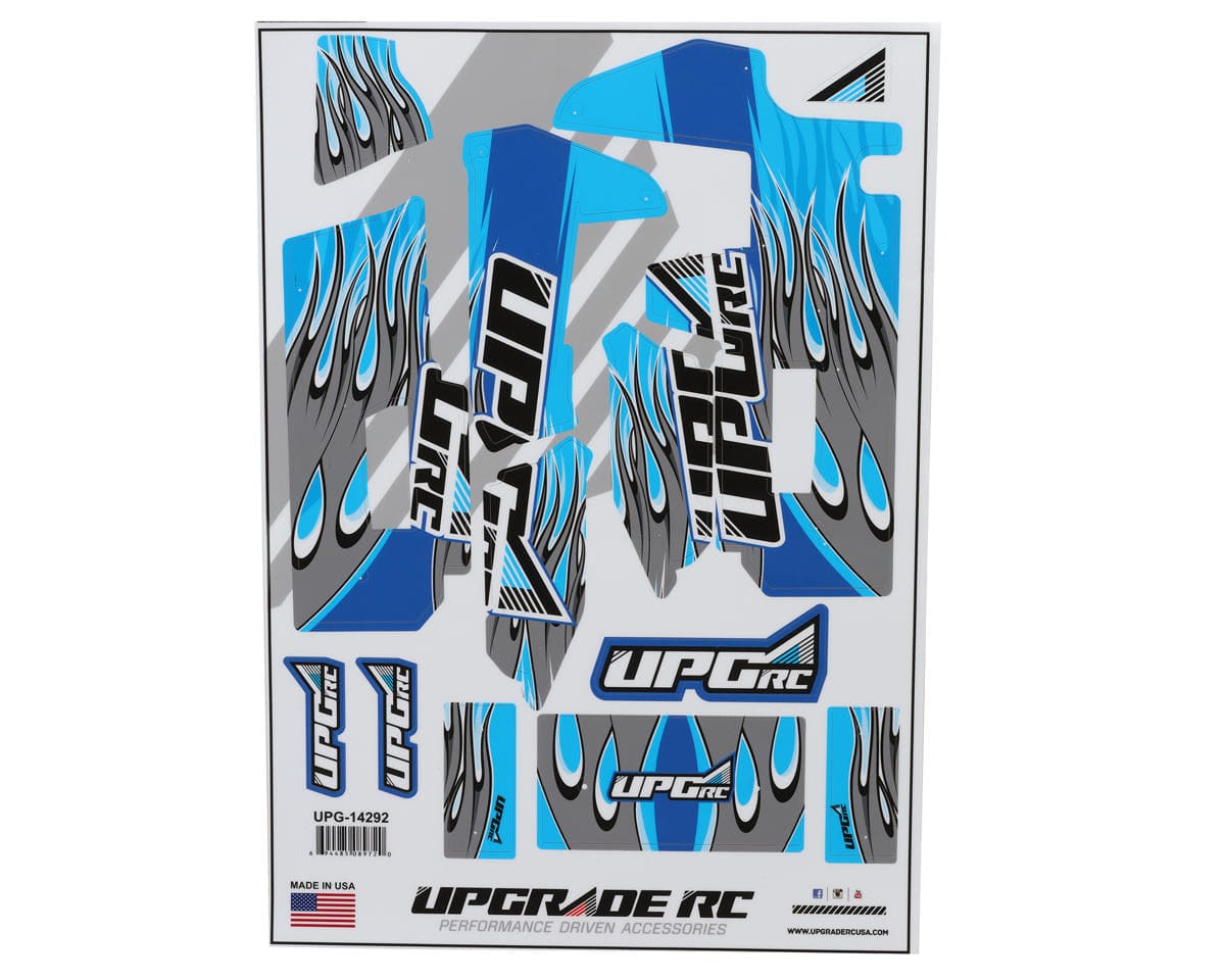 UpGrade RC Flame Graphic Set for Losi 22S Sprint Car (Blue)