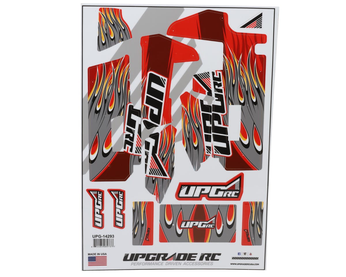 UpGrade RC Flame Graphic Set for Losi 22S Sprint Car (Red)