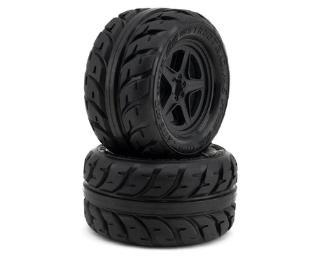 UpGrade RC Low - Pro BELTED Street Radials 2.8" Pre - Mounted On - Road Tires w/5 - Star Wheels (2) (17mm/14mm/12mm Hex) - Hobbytech Toys