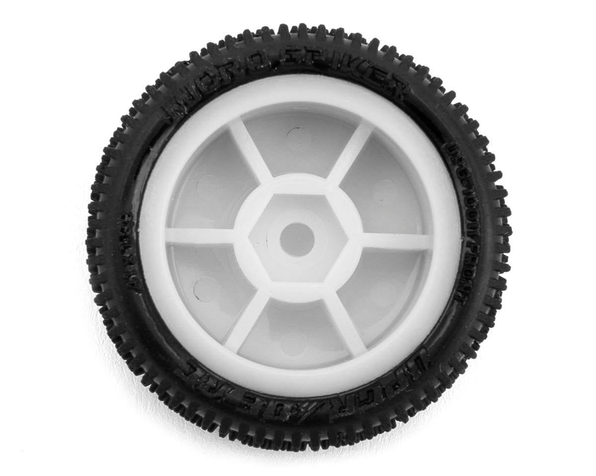 UpGrade RC Micro Spiker Pre-Mounted Front and Rear Carpet Tires for Losi Micro-B (White)