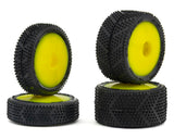 UpGrade RC Micro Spiker Pre-Mounted Front and Rear Carpet Tires for Losi Micro-B (Yellow)