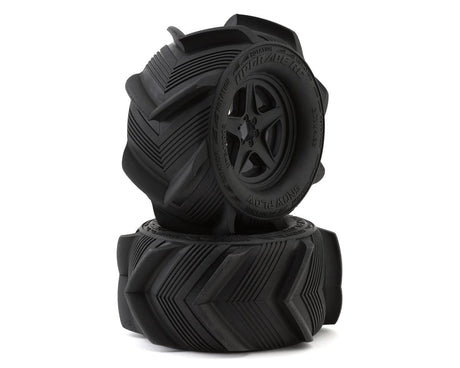 UpGrade RC Snow Plow 2.8" Pre - Mounted Sand/Snow Tires w/5 - Star Wheels (2) (17mm/14mm/12mm Hex) - Hobbytech Toys