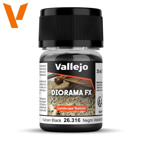 Vallejo Diorama FX Landscape Textures Vulcan Black 35ml [26316] - Hobbytech Toys