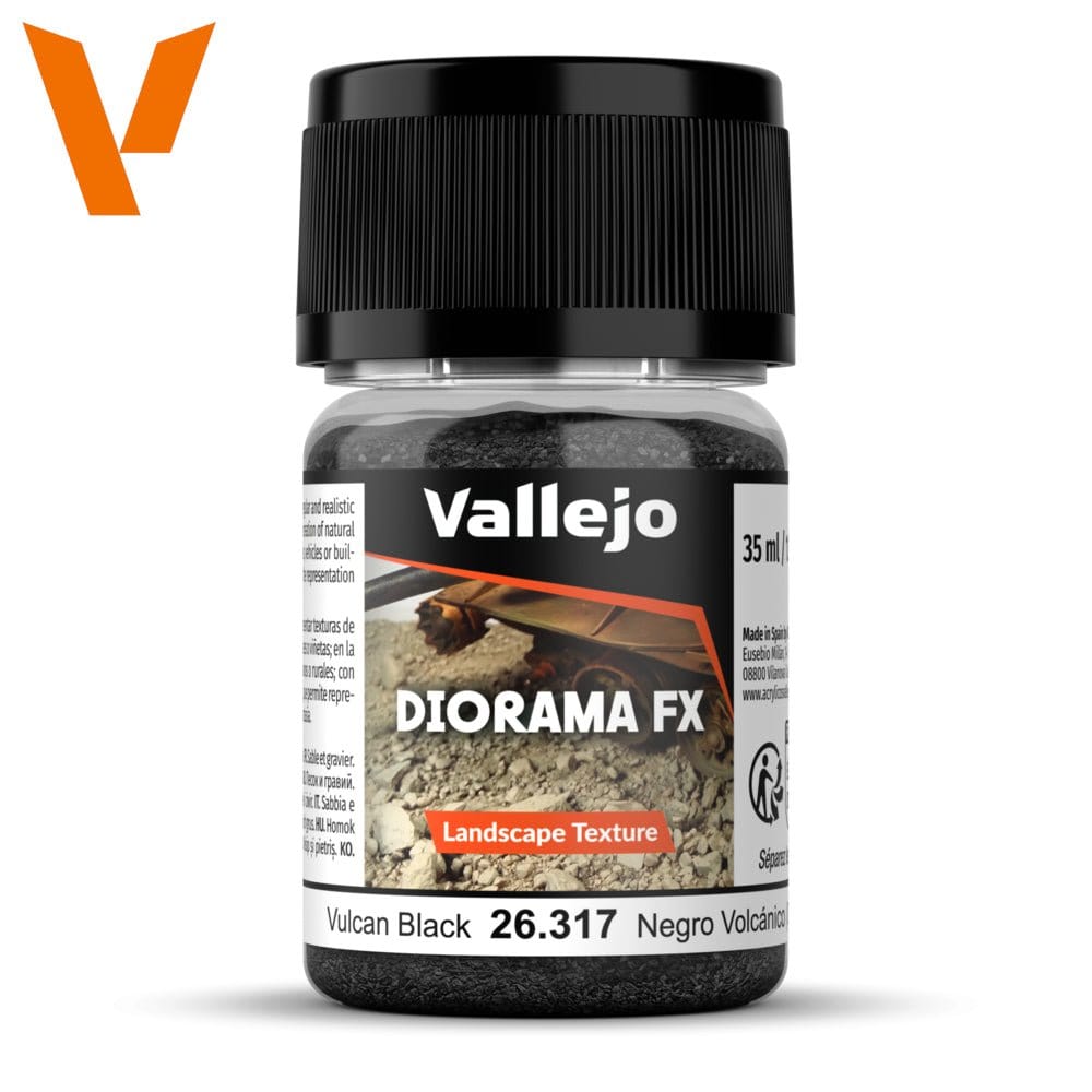 Vallejo Diorama FX Landscape Textures Vulcan Black 35ml [26317] - Hobbytech Toys