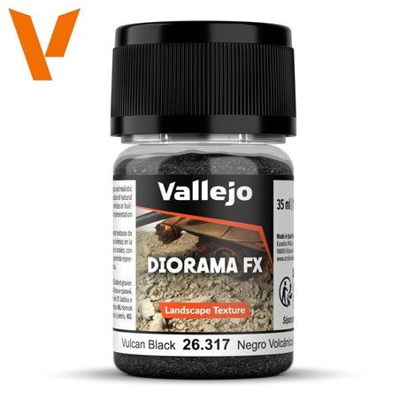 Vallejo Diorama FX Landscape Textures Vulcan Black 35ml [26317] - Hobbytech Toys