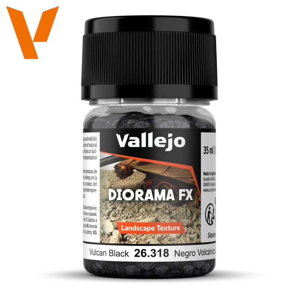 Vallejo Diorama FX Landscape Textures Vulcan Black 35ml [26318] - Hobbytech Toys