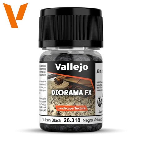 Vallejo Diorama FX Landscape Textures Vulcan Black 35ml [26318] - Hobbytech Toys