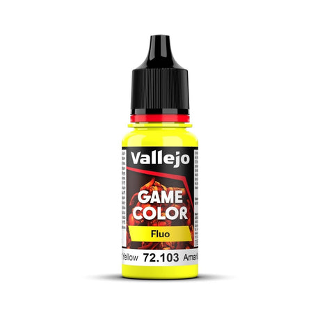 Vallejo Game Color Fluorescent Yellow 18ml Acrylic Paint - Hobbytech Toys