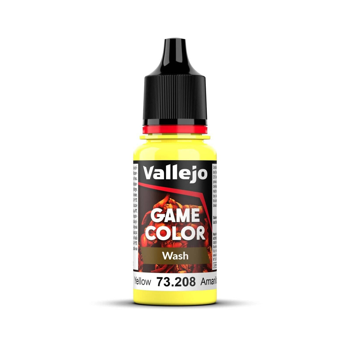 Vallejo Game Color Wash Yellow 18ml Acrylic Paint - Hobbytech Toys