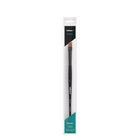 Vallejo Hobby Brushes: Blender Flat Angled Synthetic Brush Large - Hobbytech Toys