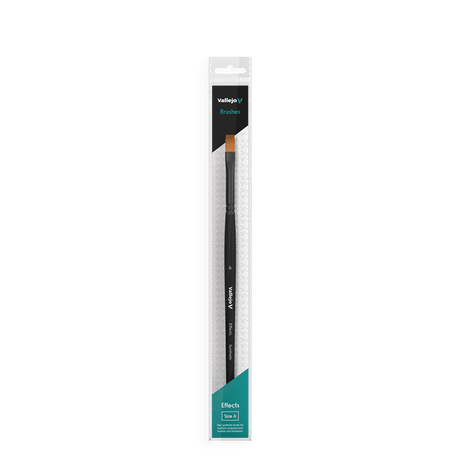 Vallejo Hobby Brushes: Effects Flat Rectangular Synthetic Brush No. 6 - Hobbytech Toys