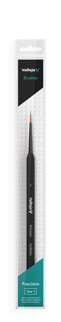 Vallejo Hobby Brushes: Precision Round Synthetic Brush, Triangular Handle No. 1