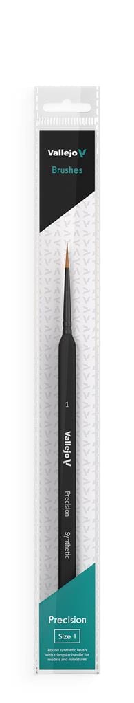 Vallejo Hobby Brushes: Precision Round Synthetic Brush, Triangular Handle No. 1 - Hobbytech Toys