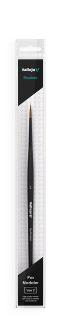 Vallejo Hobby Brushes: Pro Modeler Natural Hair Round Brush No. 2