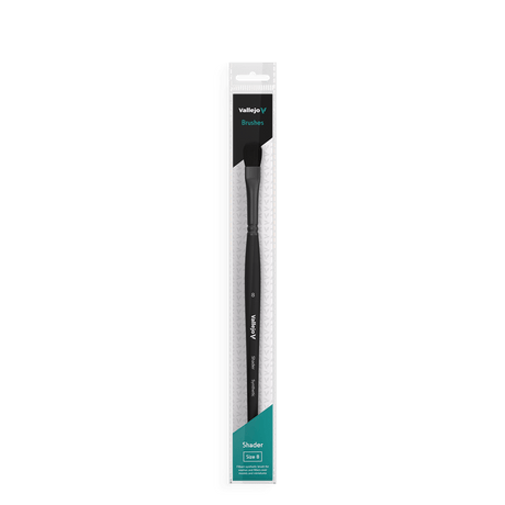 Vallejo Hobby Brushes: Shader Filbert Flat Synthetic Brush No. 8 - Hobbytech Toys