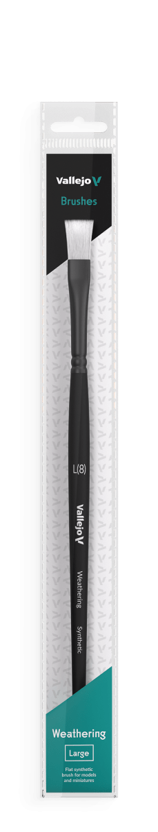 Vallejo Hobby Brushes: Weathering Flat Synthetic Brush Large - Hobbytech Toys