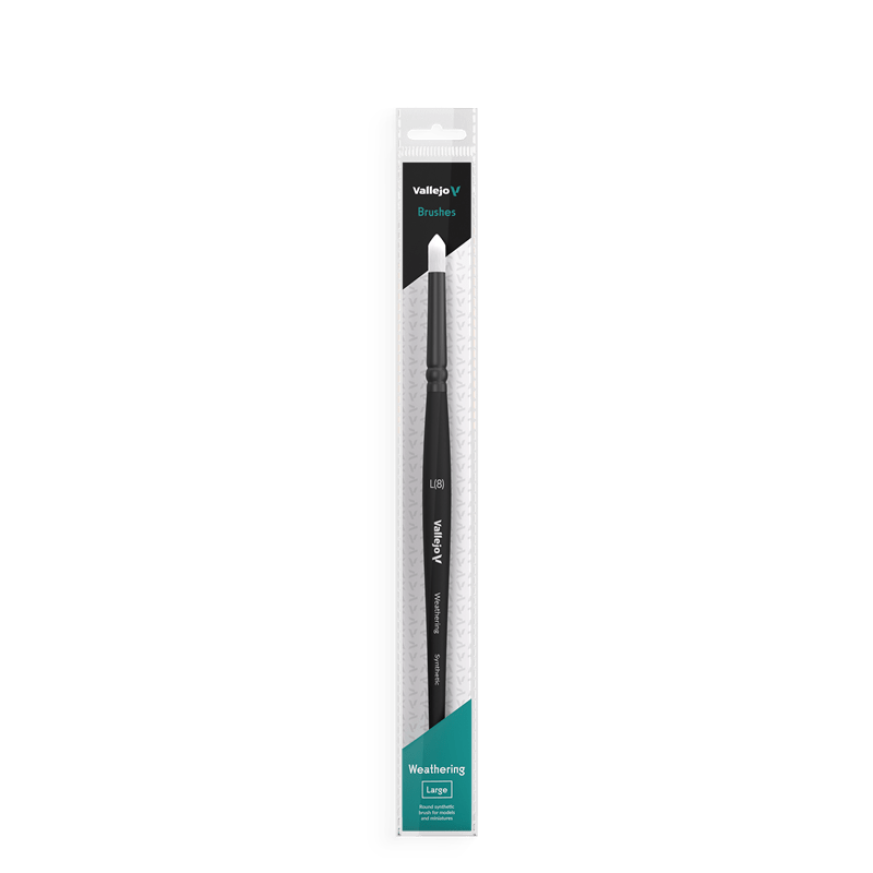 Vallejo Hobby Brushes: Weathering Round Synthetic Brush Large - Hobbytech Toys