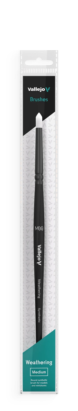 Vallejo Hobby Brushes: Weathering Round Synthetic Brush Medium - Hobbytech Toys