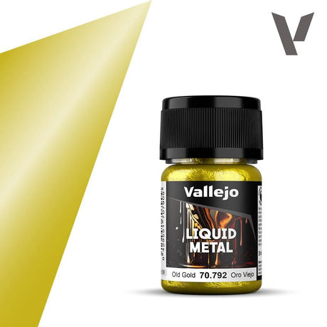 Vallejo Liquid Gold: Old Gold - 35 ml Alcohol - based Metallic Paint - Hobbytech Toys