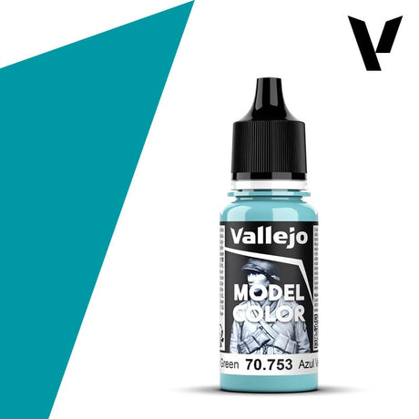 Vallejo Model Color: #068 - Light Blue Green - 18 ml Matt Acrylic Paint - Hobbytech Toys