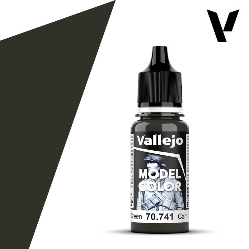 Vallejo Model Color: #109 - Cam. Black Green - 18 ml Matt Acrylic Paint - Hobbytech Toys