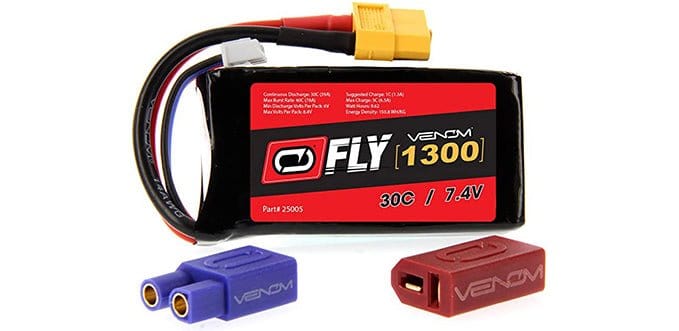 Venom 1300mah 2S 7.4V 30c FLY LiPo Battery - Uni Plug - Hobbytech Toys