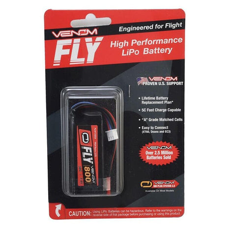 Venom 800mah 2S 7.4V 30C FLY Lipo Battery - JST