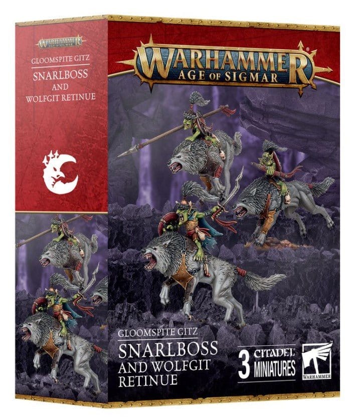Warhammer Age of Sigmar: Gloomspite Gitz Snarlboss & Wolfgit Retinue [89 - 98] - Hobbytech Toys