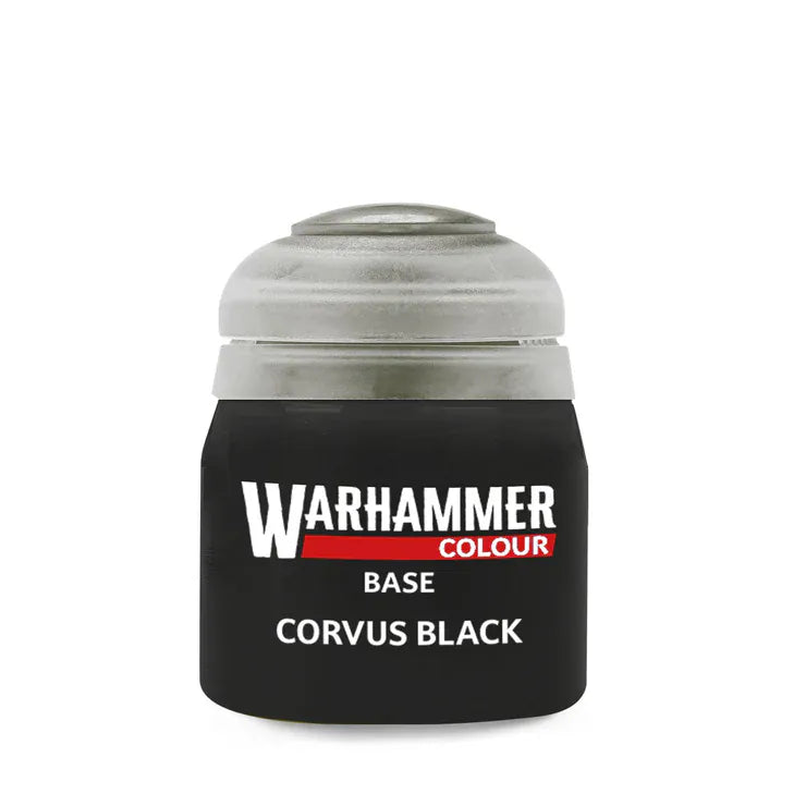 Warhammer Base Colour: Corvus Black Paint 12ml [21-44]